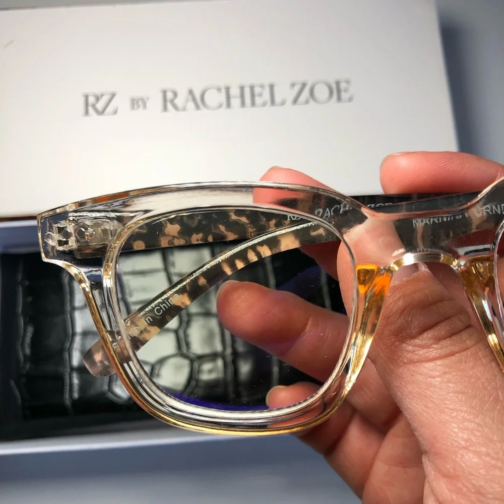 RZ by Rachel Zoe  NEW Marnika Leopard Temples Blue Light Protection Glasses